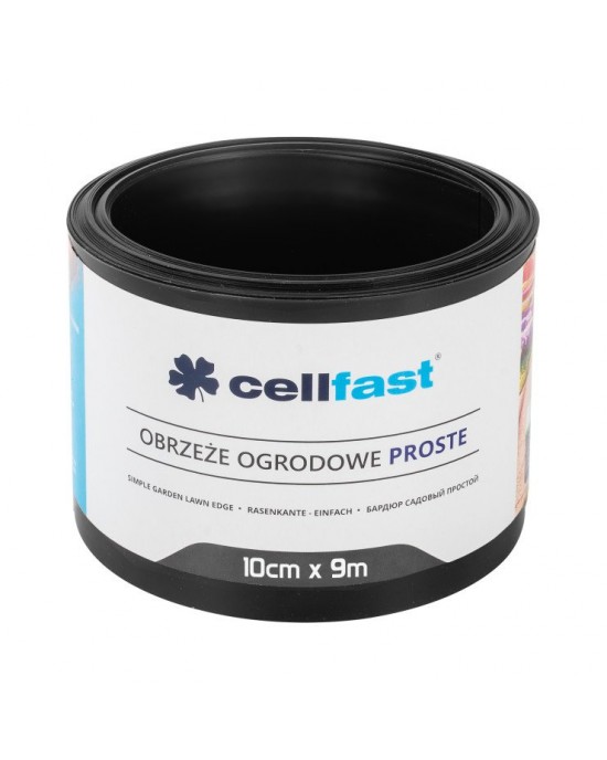 Düz bahçe çim kenarı 10 cm 9 m (29,5 ft) [siyah]