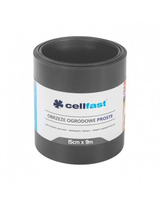 Düz bahçe çim kenarı 15 cm 9 m (29,5 ft) [grafit]
