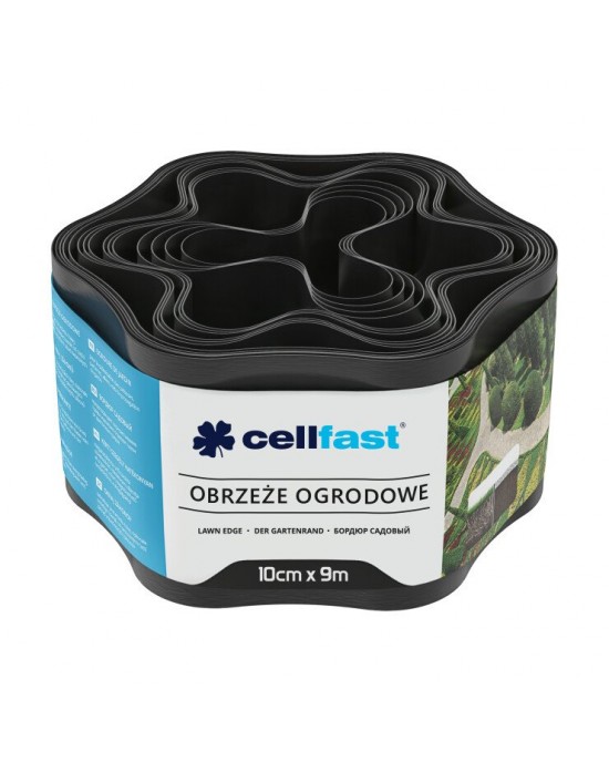 Bahçe çim kenarı 10 cm 9 m (29,5 ft) [siyah]