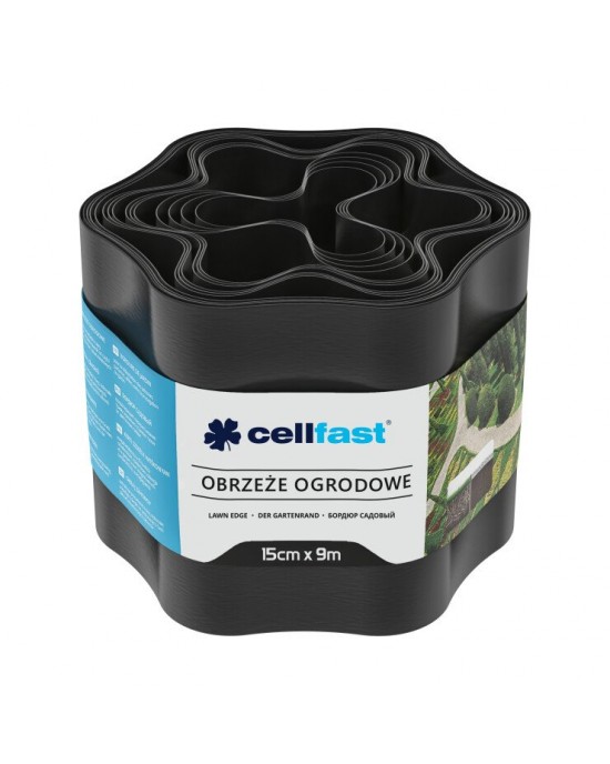 Bahçe çim kenarı 15 cm 9 m (29,5 ft) [siyah]