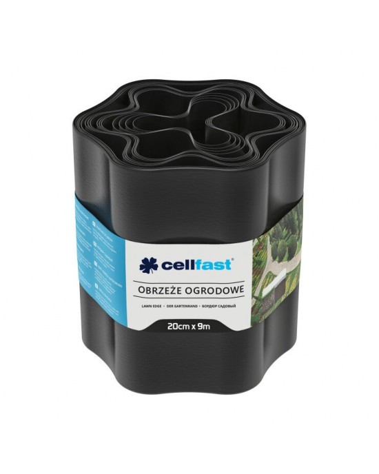Bahçe çim kenarı 20 cm 9 m (29,5 ft) [siyah]
